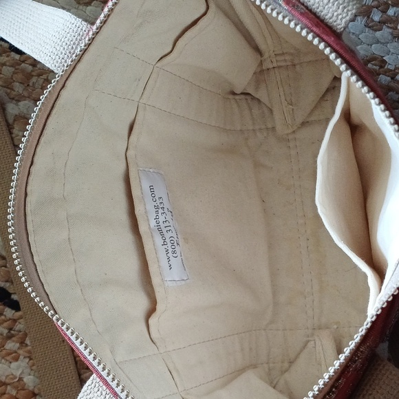 🔥🔥Bonnie Bag Upholstery palm trees vintage knitting needle point storage tote - Picture 9 of 16